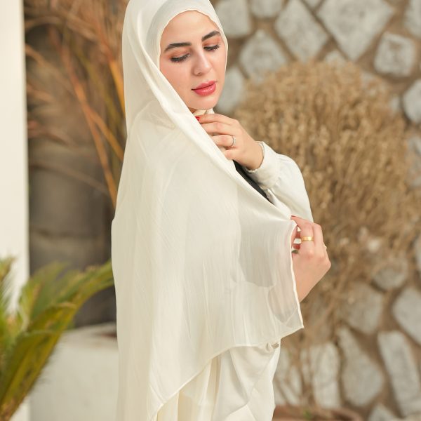 Off White Organza Crinkle