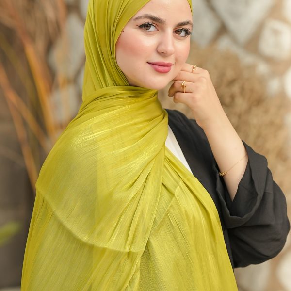 Grass Green Organza Crinkle